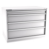 Champion Tool Storage EW1500-0402-ILC-FTB-LG | 47" Width x 35-7/8" Height x 28-1/2" Depth 4 Drawer 104 Compartments Powder Coated Steel Modular Drawer Cabinet - Light Gray