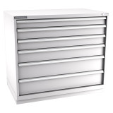 Champion Tool Storage EW1800-0601-ILC-FTB-LG | 47" Width x 41-3/4" Height x 28-1/2" Depth 6 Drawer 170 Compartments Powder Coated Steel Modular Drawer Cabinet - Light Gray