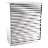 Champion Tool Storage EW2700-1401-ILC-FTB-LG | 47" Width x 59-1/2" Height x 28-1/2" Depth 14 Drawer 400 Compartments Powder Coated Steel Modular Drawer Cabinet - Light Gray