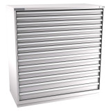 Champion Tool Storage DW2700-1501-ILC-FTB-LG | 56-1/2" Width x 59-1/2" Height x 28-1/2" Depth 15 Drawer 512 Compartments Powder Coated Steel Modular Drawer Cabinet - Light Gray