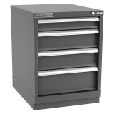 Champion Tool Storage NW1200-0401-ILC-FTB-DG | 22-3/16" Width x 29-7/8" Height x 28-1/2" Depth 4 Drawer 33 Compartments Powder Coated Steel Modular Drawer Cabinet - Dark Gray