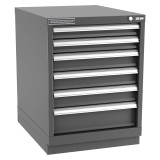 Champion Tool Storage NW1200-0601-ILC-FTB-DG | 22-3/16" Width x 29-7/8" Height x 28-1/2" Depth 6 Drawer 70 Compartments Powder Coated Steel Modular Drawer Cabinet - Dark Gray