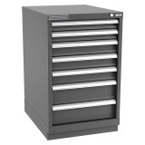 Champion Tool Storage NW1500-0701-ILC-FTB-DG | 22-3/16" Width x 35-7/8" Height x 28-1/2" Depth 7 Drawer 86 Compartments Powder Coated Steel Modular Drawer Cabinet - Dark Gray