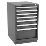 Champion Tool Storage NW1500-0702-ILC-FTB-DG | 22-3/16" Width x 35-7/8" Height x 28-1/2" Depth 7 Drawer 86 Compartments Powder Coated Steel Modular Drawer Cabinet - Dark Gray