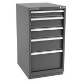 Champion Tool Storage NW1800-0501-ILC-FTB-DG | 22-3/16" Width x 41-3/4" Height x 28-1/2" Depth 5 Drawer 38 Compartments Powder Coated Steel Modular Drawer Cabinet - Dark Gray