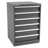 Champion Tool Storage SW1800-0601-ILC-FTB-DG | 28-1/4" Width x 41-3/4" Height x 28-1/2" Depth 6 Drawer 72 Compartments Powder Coated Steel Modular Drawer Cabinet - Dark Gray