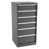 Champion Tool Storage SW2700-0601-ILC-FTB-DG | 28-1/4" Width x 59-1/2" Height x 28-1/2" Depth 6 Drawer 45 Compartments Powder Coated Steel Modular Drawer Cabinet - Dark Gray