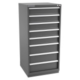 Champion Tool Storage SW2700-0802-ILC-FTB-DG | 28-1/4" Width x 59-1/2" Height x 28-1/2" Depth 8 Drawer 81 Compartments Powder Coated Steel Modular Drawer Cabinet - Dark Gray