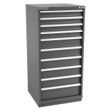 Champion Tool Storage SW2700-1001-ILC-FTB-DG | 28-1/4" Width x 59-1/2" Height x 28-1/2" Depth 10 Drawer 169 Compartments Powder Coated Steel Modular Drawer Cabinet - Dark Gray