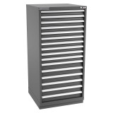 Champion Tool Storage SW2700-1601-ILC-FTB-DG | 28-1/4" Width x 59-1/2" Height x 28-1/2" Depth 16 Drawer 328 Compartments Powder Coated Steel Modular Drawer Cabinet - Dark Gray