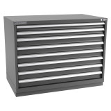 Champion Tool Storage EW1500-0801-ILC-FTB-DG | 47" Width x 35-7/8" Height x 28-1/2" Depth 8 Drawer 240 Compartments Powder Coated Steel Modular Drawer Cabinet - Dark Gray