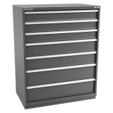 Champion Tool Storage EW2700-0701-ILC-FTB-DG | 47" Width x 59-1/2" Height x 28-1/2" Depth 7 Drawer 104 Compartments Powder Coated Steel Modular Drawer Cabinet - Dark Gray