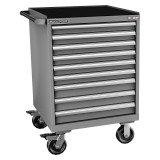 Champion Tool Storage SW1500-0901IL-MB8-RT-DG | 28-1/4" Width x 42-1/4" Height x 28-1/2" Depth 9 Drawer Powder Coated Steel Mobile Modular Cabinet with Retainer Top - Dark Gray