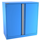 Champion Tool Storage DW2700-2FDIL-FTB-BB | 56-1/2" Width x 59-1/2" Height x 28-1/2" Depth 2 Door 3 Shelves Powder Coated Steel Modular Flush Door Cabinet with Shelf - Bright Blue
