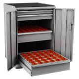 Champion Tool Storage SW180040-FTB-LG | 28-1/4" Width x 41-3/4" Height x 28-1/2" Depth 2 Door Powder Coated Steel CNC Storage Cabinet - Light Gray