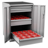 Champion Tool Storage SW1800H100-FTB-LG | 28-1/4" Width x 41-3/4" Height x 28-1/2" Depth 2 Door Powder Coated Steel CNC Storage Cabinet - Light Gray