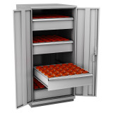 Champion Tool Storage SW2700H63-FTB-LG | 28-1/4" Width x 59-1/2" Height x 28-1/2" Depth 2 Door Powder Coated Steel CNC Storage Cabinet - Light Gray