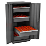 Champion Tool Storage SW2700H80-FTB-DG | 28-1/4" Width x 59-1/2" Height x 28-1/2" Depth 2 Door Powder Coated Steel CNC Storage Cabinet - Dark Gray