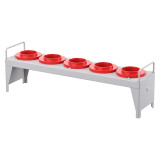 Champion Tool Storage NCTC-CF-C50 | 23.500" Width x 7.250" Height x 5.500" Depth Powder Coated Steel CNC Storage Rack with CAT50 Holder Insert - Light Gray