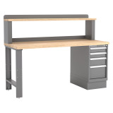 Champion Tool Storage WB201-B7230-DG | 72" Width x 35-1/4" Height x 30" Depth 4 Drawer Powder Coated Steel Work Bench - Dark Gray