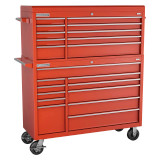Champion Tool Storage FMP5421RC-RD | 54" Width x 66" Height x 20" Depth 21 Drawer Powder Coated Steel Top Chest Roller Cabinet Combo - Gloss Red