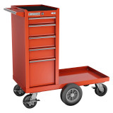 Champion Tool Storage FMP1505LMC-RD | 12" Width x 45" Height x 20" Depth 5 Drawer Powder Coated Steel Wheeled Tool Cabinet with Maintenance Cart - Gloss Red