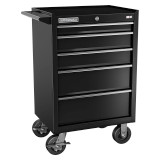 Champion Tool Storage FMP2705RC-BK | 27" Width x 43" Height x 20" Depth 5 Drawer Powder Coated Steel Wheeled Tool Cabinet - Gloss Black
