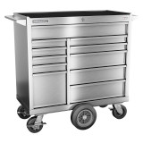 Champion Tool Storage FMPS4111MC | 41" Width x 45" Height x 20" Depth 11 Drawer Brushed Coated Stainless Steel Wheeled Tool Cabinet with Maintenance Cart - Stainless