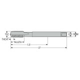 Seco Tools 03305505 | MTS-M12X1.75ISO6HX-XC-K102 M12 Thread Size x 0.472" Diameter x 0.354" Shank x 4.331" OAL 5 Flute TIALN Coated HSS-E-PM Straight Flute Tap