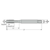 Seco Tools 10001182 | MTP-M14X1.50ISO6HX-TB-S011 MF14X1.5 Thread Size x 0.558" Diameter x 0.433" Shank x 3.937" OAL 4 Flute ACN Coated HSS-E-PM Spiral Point Tap