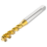 Seco Tools 10139160 | T32-R40N08C03-5/16-18-21R UNC 5/16"-18 Thread Size x 0.313" Diameter x 0.315" Shank x 3.543" OAL 40 Degree Helix Angle 3 Flute TiAIN+TiN Coated HSS-E Spiral Flute Tap