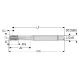 Seco Tools 10139263 | T33-FSN01C03-10X1.5-62R M10 Thread Size x 10.00mm Diameter x 10.00mm Shank x 101.80mm OAL 5 Flute TiAIN+TiN Coated HSS-E-PM Thread Forming Tap