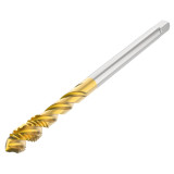 Seco Tools 10139572 | T32-R40N01C06-6X1-63R M6 Thread Size x 0.236" Diameter x 0.177" Shank x 3.244" OAL 40 Degree Helix Angle 3 Flute TiAIN+TiN Coated HSS-E Spiral Flute Tap