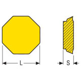 Seco Tools 02566035 | 0.706" Inscribed Circle Diameter x 0.020" Radius x 0.180" Thickness 8 Cutting Edge Carbide Octomill Insert