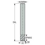 Seco Tools 02623825 | 12.00mm Diameter x 12.00mm Shank x 1.00mm Radius x 75.00mm OAL 4 Flute 48 Degree Helix Angle MEGA-64 Coated Carbide Corner Radius End Mill