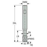 Seco Tools 02669374 | 12.00mm Diameter x 12.00mm Shank x 0.50mm Radius x 95.00mm OAL 3 Flute 37.5 Degree Helix Angle MEGA-T Coated Carbide Corner Radius End Mill