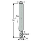 Seco Tools 02734052 | 5.00mm Diameter x 6.00mm Shank x 0.20mm Radius x 50.00mm OAL 2 Flute 48 Degree Helix Angle MEGA-64 Coated Carbide Corner Radius End Mill