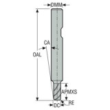 Seco Tools 02734065 | 4.00mm Diameter x 6.00mm Shank x 0.20mm Radius x 50.00mm OAL 2 Flute 48 Degree Helix Angle MEGA-64 Coated Carbide Corner Radius End Mill