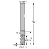 Seco Tools 02760883 | 12.00mm Diameter x 12.00mm Shank x 0.40mm Radius x 90.00mm OAL 4 Flute 44 Degree Helix Angle MEGA-64 Coated Carbide Corner Radius End Mill