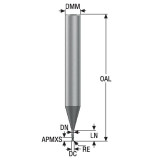 Seco Tools 03171145 | 0.50mm Diameter x 6.00mm Shank x 0.05mm Radius x 50.00mm OAL 2 Flute 30 Degree Helix Angle SIRON-A Coated Carbide Corner Radius End Mill