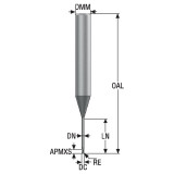 Seco Tools 03171180 | 3.00mm Diameter x 6.00mm Shank x 0.15mm Radius x 90.00mm OAL 2 Flute 30 Degree Helix Angle SIRON-A Coated Carbide Corner Radius End Mill