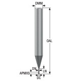 Seco Tools 03171309 | 1.50mm Diameter x 6.00mm Shank x 0.75mm Radius x 50.00mm OAL 3 Flute 30 Degree Helix Angle SIRON-A Coated Carbide Corner Radius End Mill