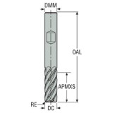 Seco Tools 03298311 | 12.00mm Diameter x 12.00mm Shank x 3.00mm Radius x 83.00mm OAL 6 Flute 38 Degree Helix Angle HXT Coated Carbide Corner Radius End Mill