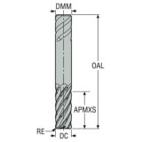 Seco Tools 03298337 | 12.00mm Diameter x 12.00mm Shank x 3.00mm Radius x 83.00mm OAL 6 Flute 38 Degree Helix Angle HXT Coated Carbide Corner Radius End Mill