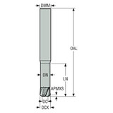 Seco Tools 02587115 | 980K080Z3 4.00mm Diameter x 0.60mm Corner Radius x 90 Degree Cutting Edge Angle Carbide Corner Radius End Mill