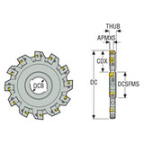 Seco Tools 02599499 | 335.18-05.00-0809L-R6 129.00mm Diameter x 1.97mm Functional Length x 90 Degree Cutting Edge Angle Indexable Slotting Cutter