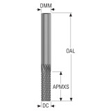 Seco Tools 02720253 | 871080 8.00mm Diameter x 8.00mm Shank x 75.00mm OAL x 25 Degree Helix Angle 12 Cutting Edge DURA Coated Carbide Square End Mill