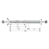 Seco Tools 02740103 | SD205A-9.55-48-10R1-C2 9.55mm Diameter x 10.00mm Shank x 103.00mm OAL x 30 Degree Helix Angle 2 Cutting Edge Carbide Jobber Length Drill Bit
