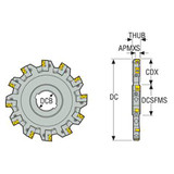 Seco Tools 02740241 | 335.18-08.00-XL0506R 203.20mm Diameter x 11.90mm Functional Length x 90 Degree Cutting Edge Angle Indexable Slotting Cutter