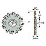 Seco Tools 02740500 | 335.18-10.00-XL0506N-R4 254.00mm Diameter x 11.94mm Functional Length x 90 Degree Cutting Edge Angle Indexable Slotting Cutter